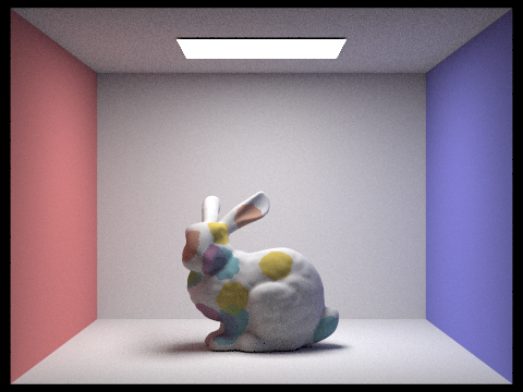 bunny rendered with 10 timesteps of simulation